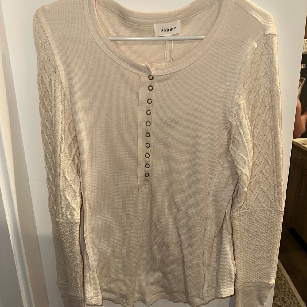 Bohme Cream Button-Down Women's Top